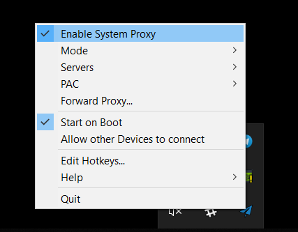 Enable System Proxy"