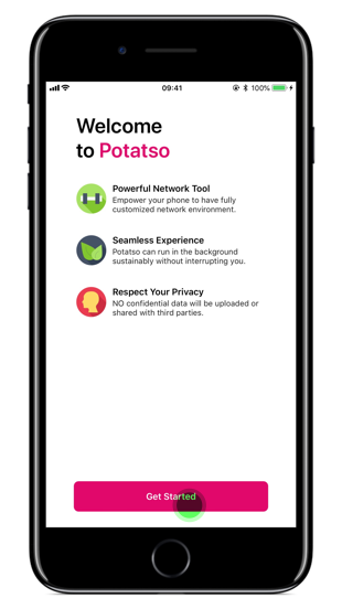 Open Potatso Lite after installation from the App Store